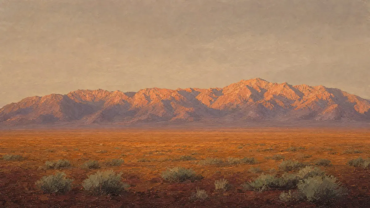 Desert Mountain Sunset shown on your frame
