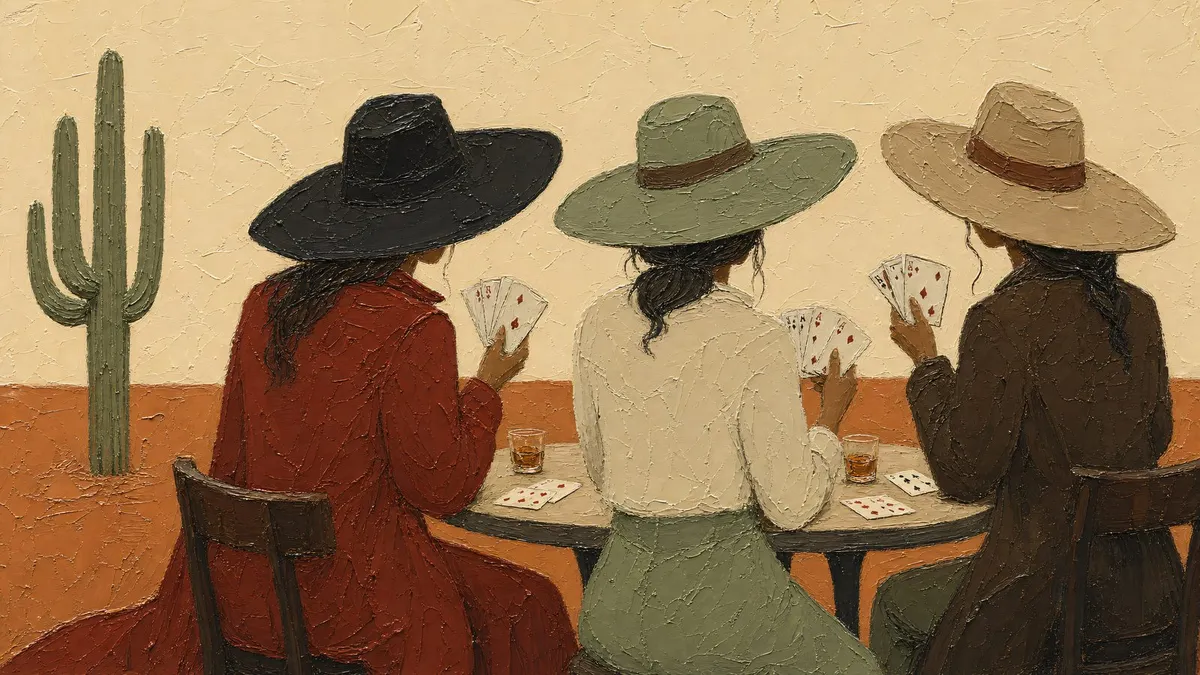 Desert Cowgirls Card Game shown on your frame