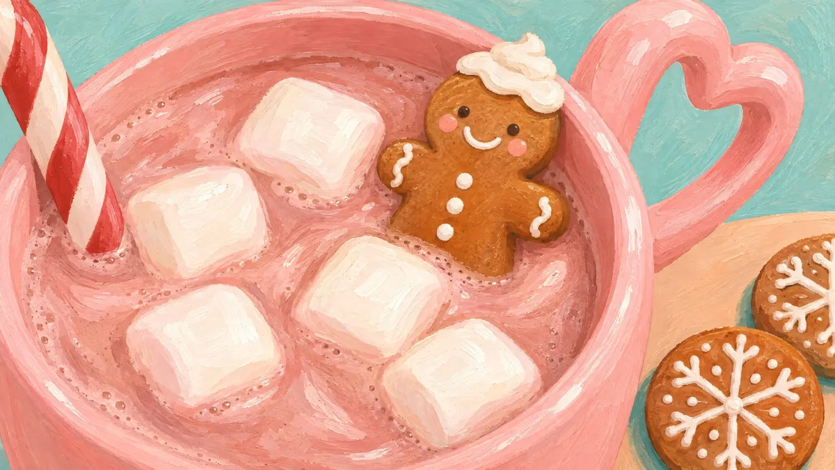 Pink Hot Cocoa Gingerbread shown on your frame