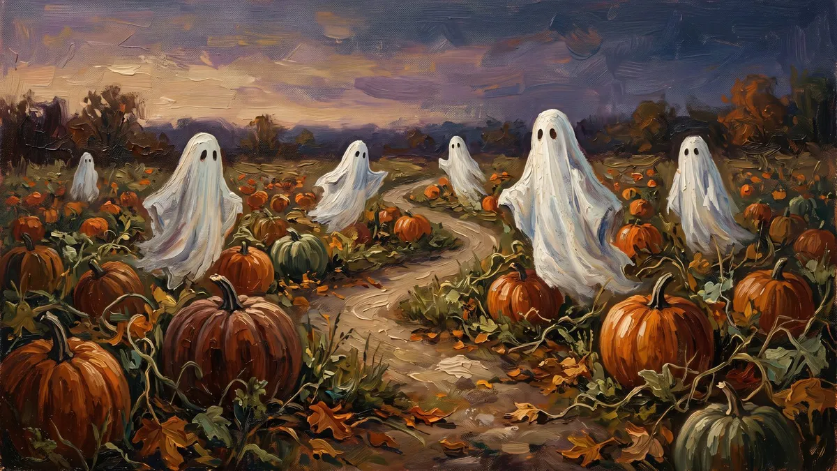Ghost Pumpkin Patch Spooky shown on your frame
