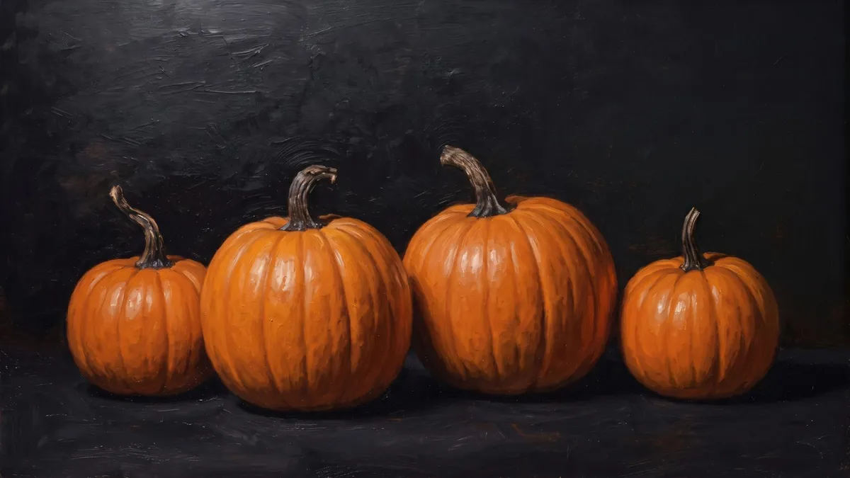 Moody Pumpkin Still Life 2 shown on your frame