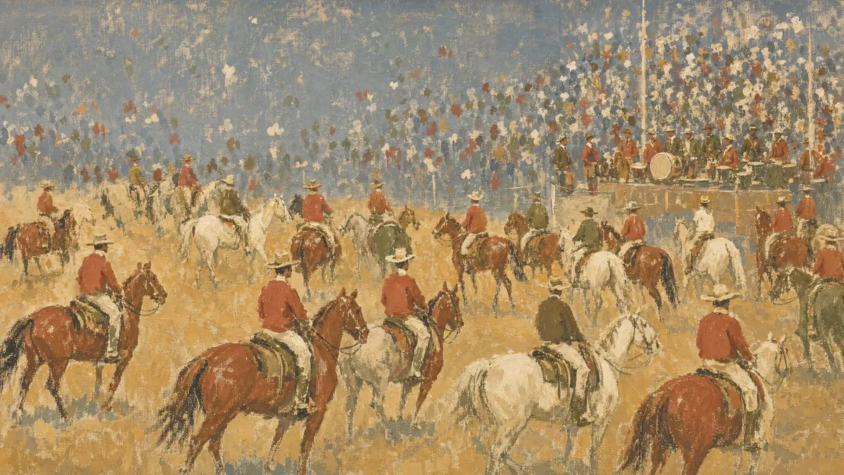 Vintage Equestrian Parade shown on your frame