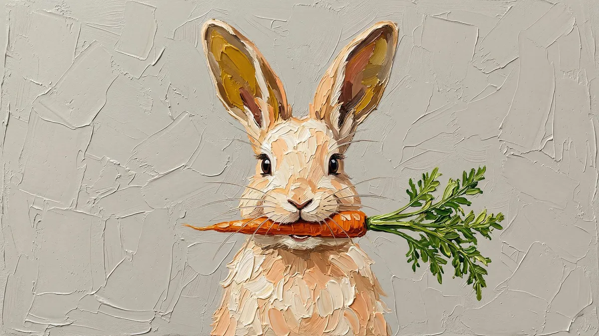 Bunny with Carrot shown on your frame
