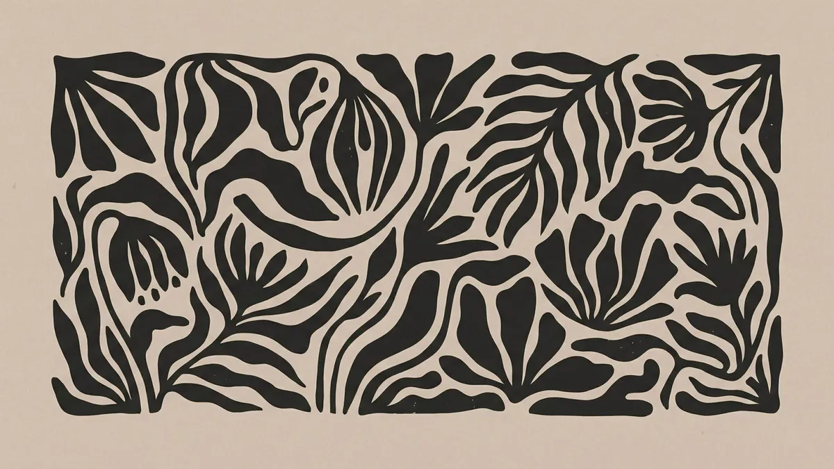 Minimalist Botanical Leaves shown on your frame