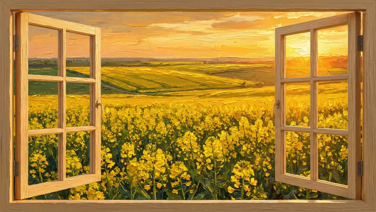 Open Window Floral Field shown on your frame