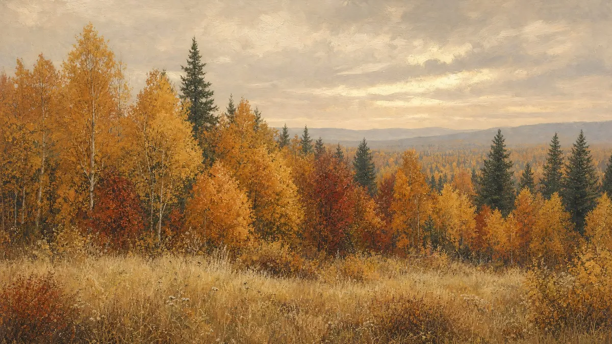 Autumn Forest Clearing shown on your frame
