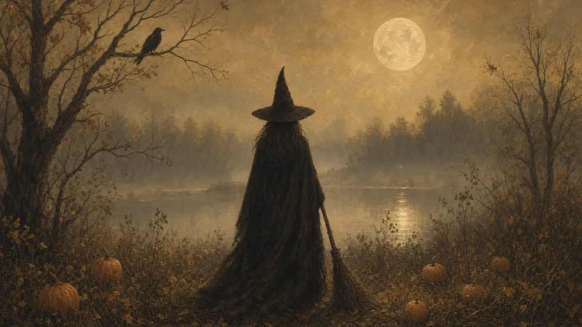 Moonlit Witch Silhouette shown on your frame