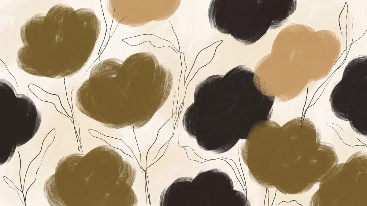 Earthy Abstract Blooms shown on your frame