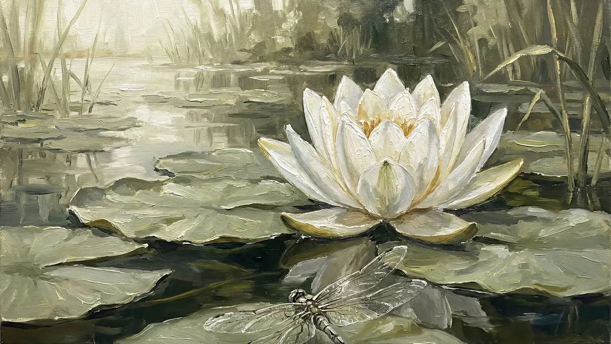 White Water Lily shown on your frame