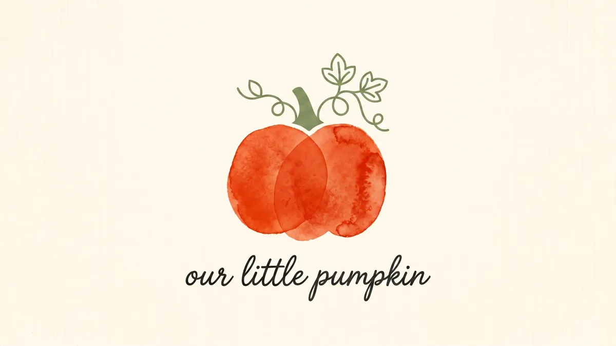 Our Little Pumpkin Watercolor Minimalist shown on your frame