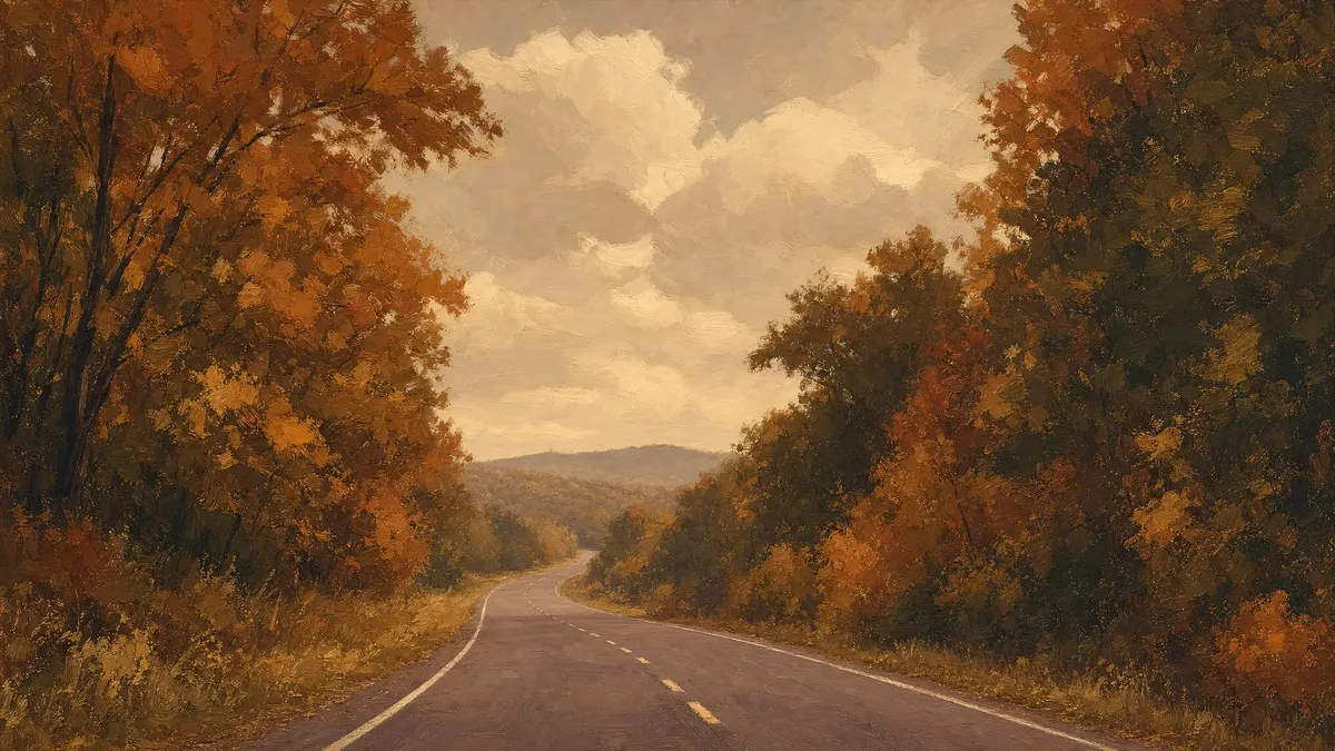 Autumn Country Road shown on your frame