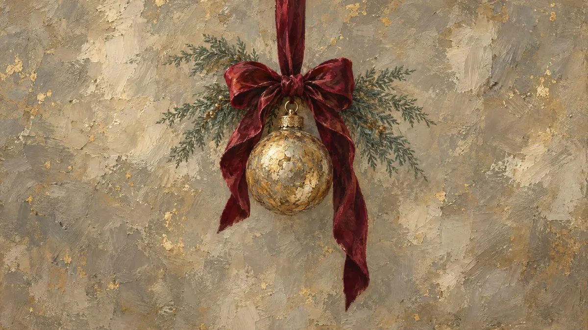 Gold Ornament Velvet Bow shown on your frame