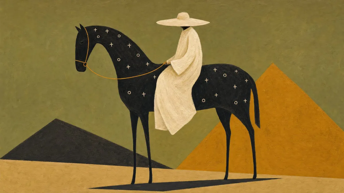 Folk Robed Horse Rider shown on your frame
