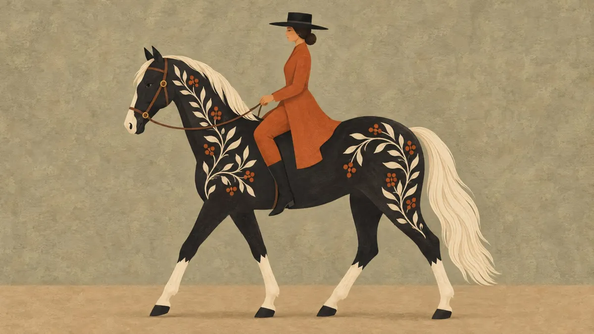 Folk Horse And Rider shown on your frame