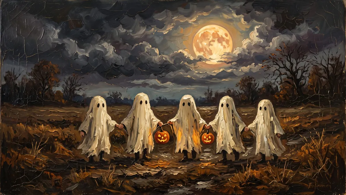 Five Ghosts Holding Hands shown on your frame