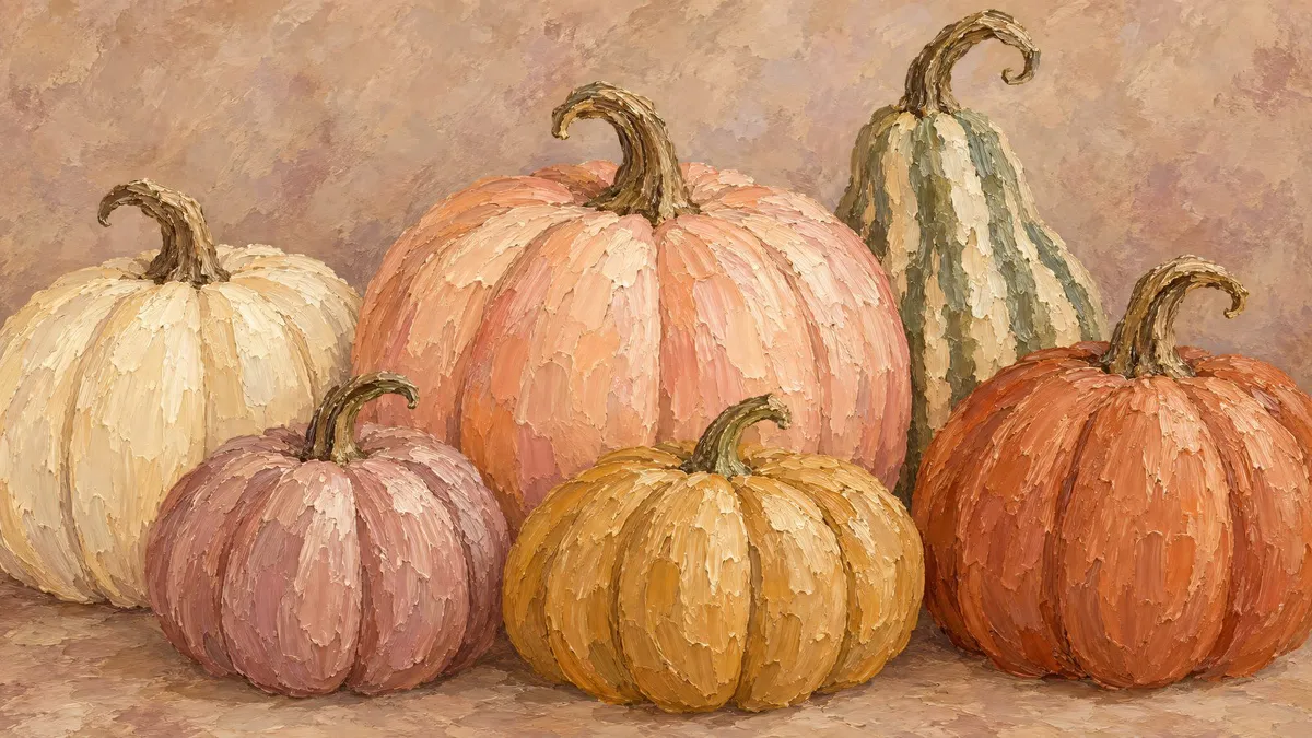 Blush Pumpkin Still Life shown on your frame