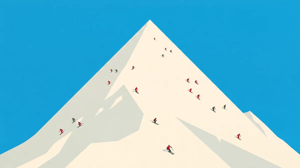 Minimalist Ski Mountain shown on your frame