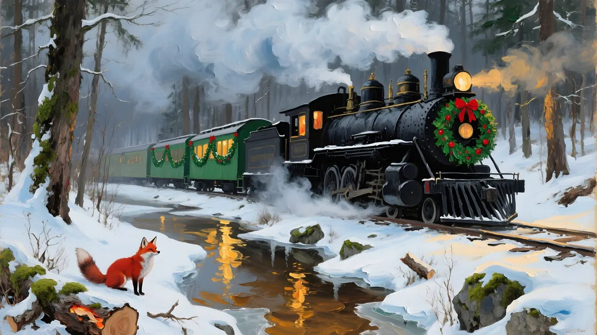 Vintage Christmas Train shown on your frame