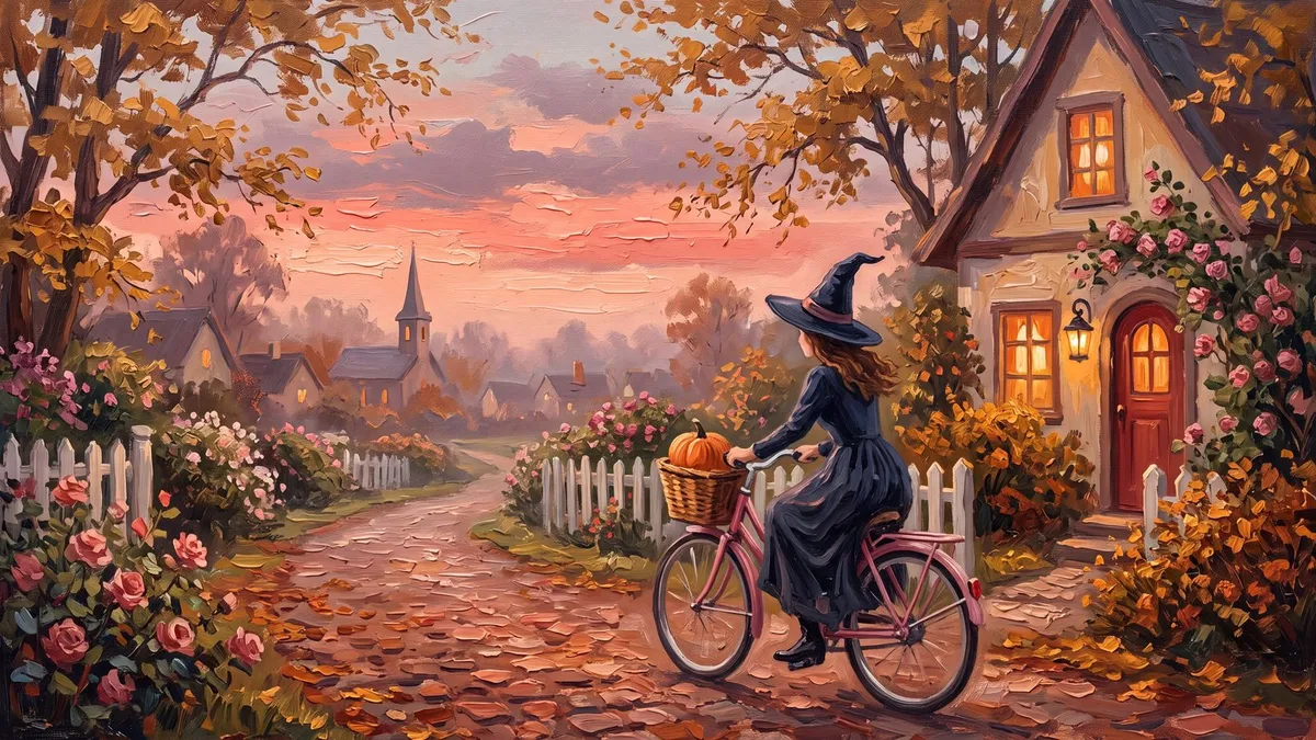 Witch Bicycle Autumn Lane shown on your frame