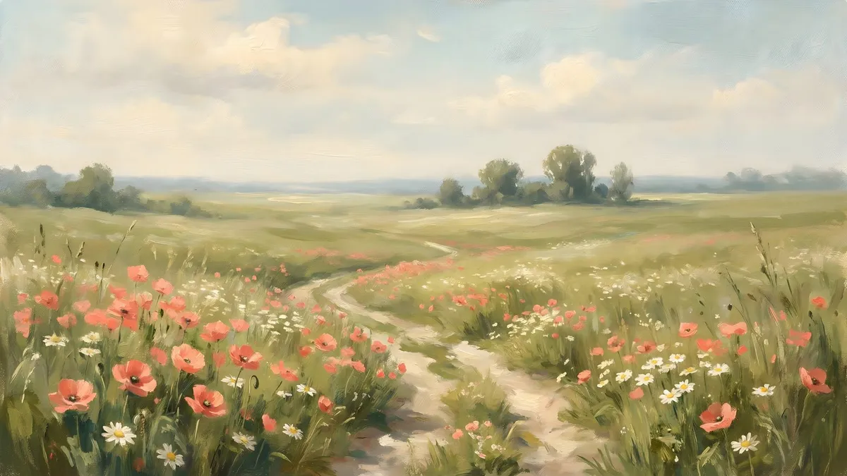 Spring Wildflower Field shown on your frame