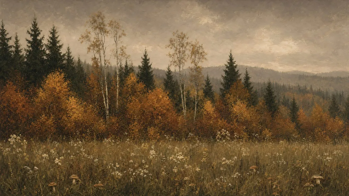 Autumn Forest Meadow shown on your frame