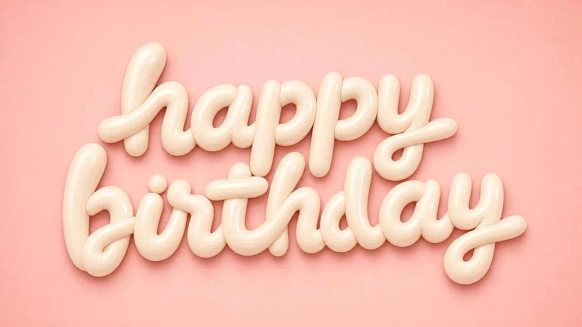 Happy Birthday Balloon Script shown on your frame
