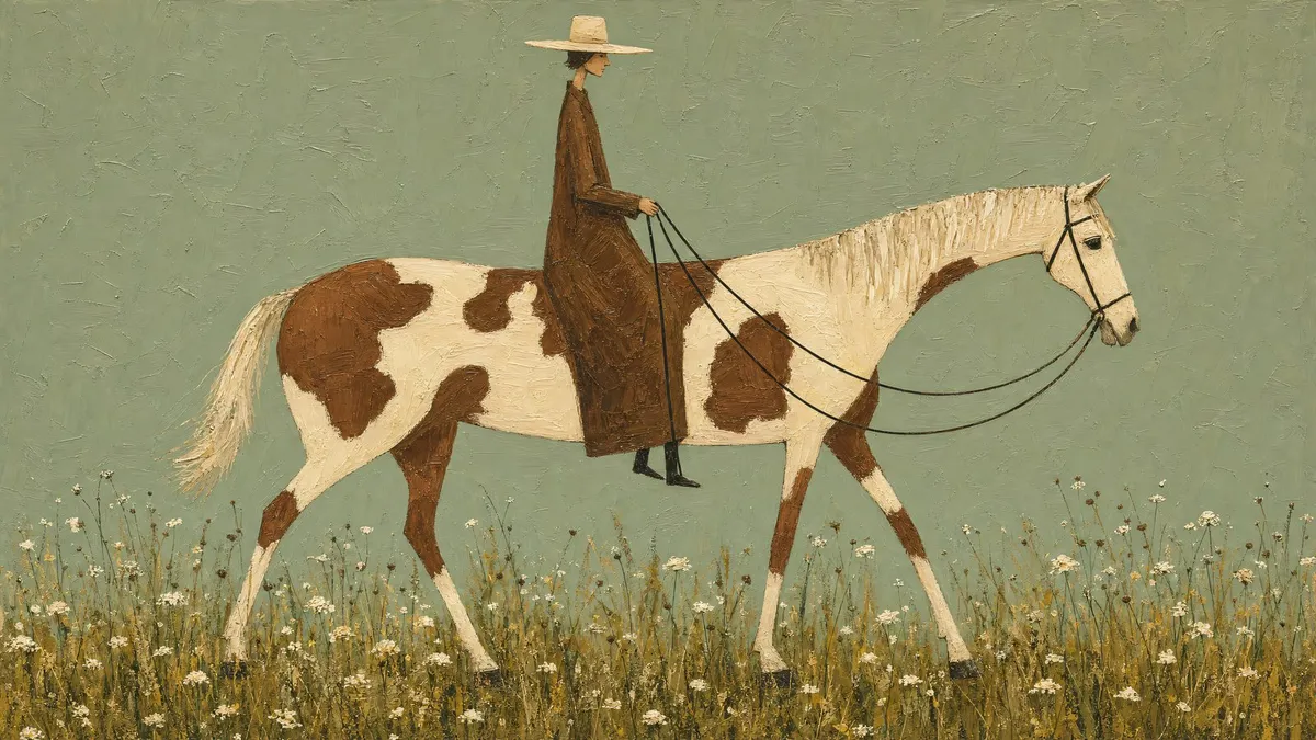 Cowboy On Paint Horse shown on your frame