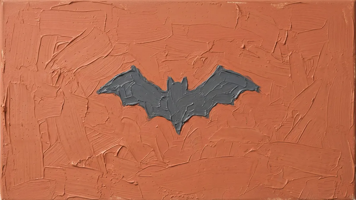 Halloween Minimalist Bat Silhouette shown on your frame
