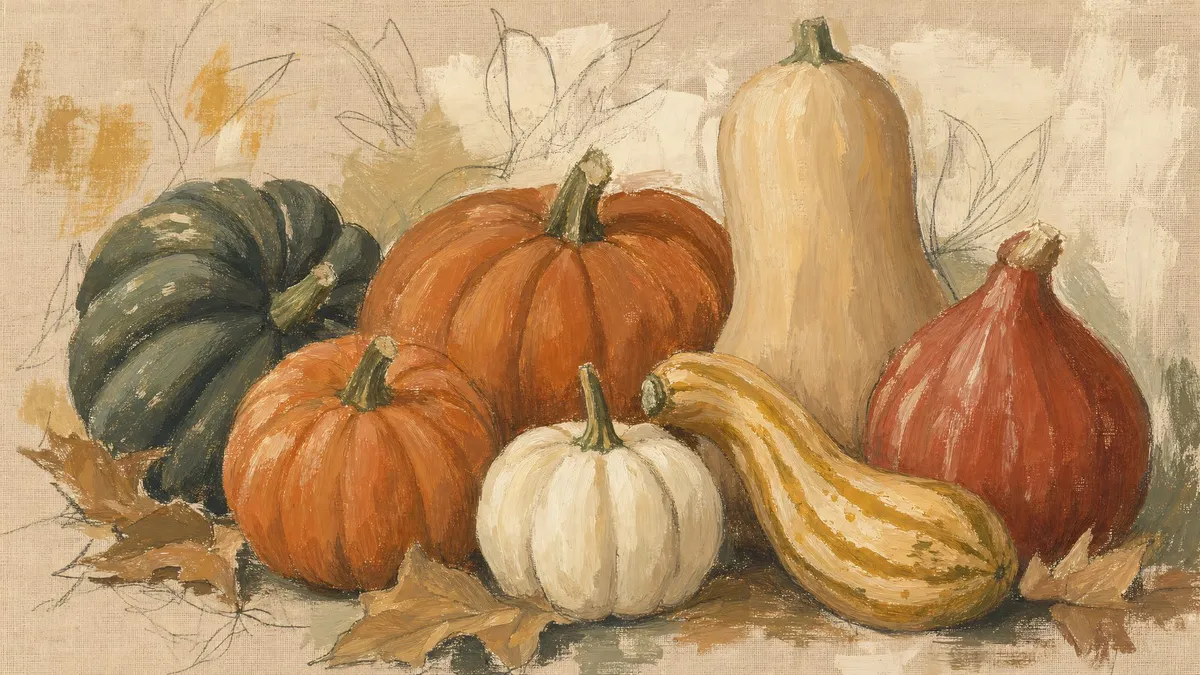 Autumn Pumpkin Still Life shown on your frame