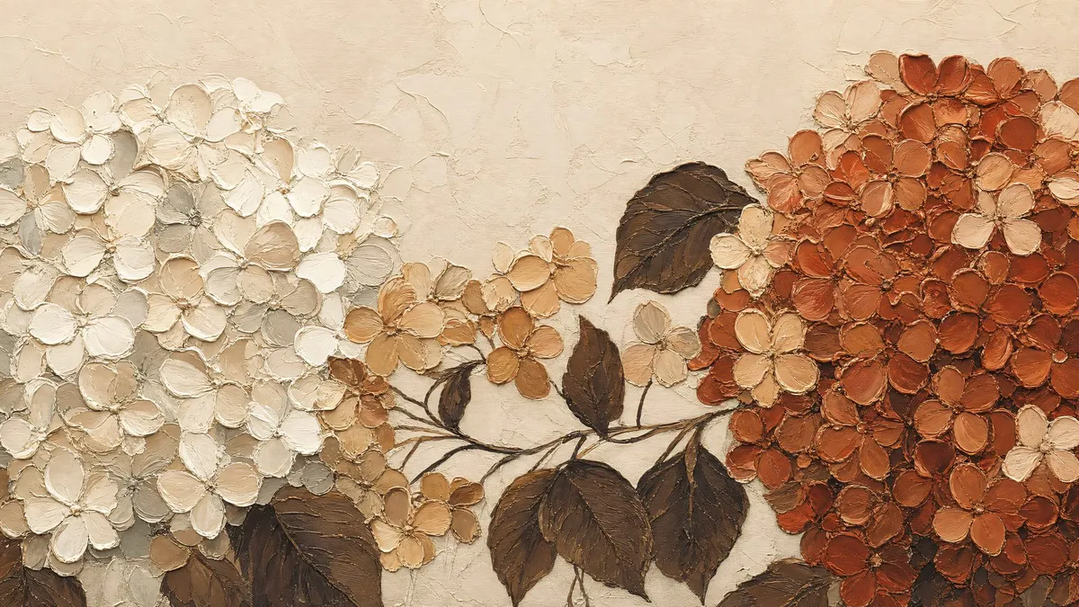 Autumn Hydrangea Bouquet shown on your frame