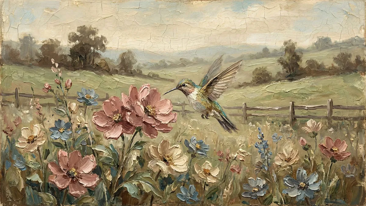 Spring Lavender Field shown on your frame
