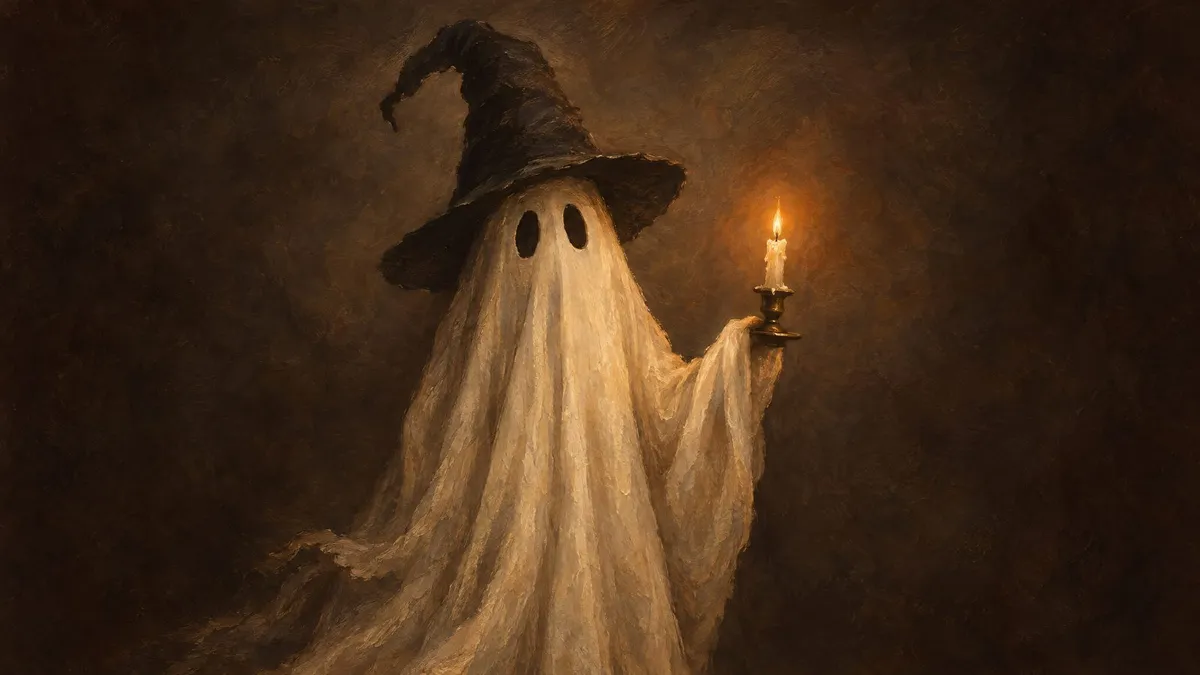 Candlelit Witch Ghost shown on your frame