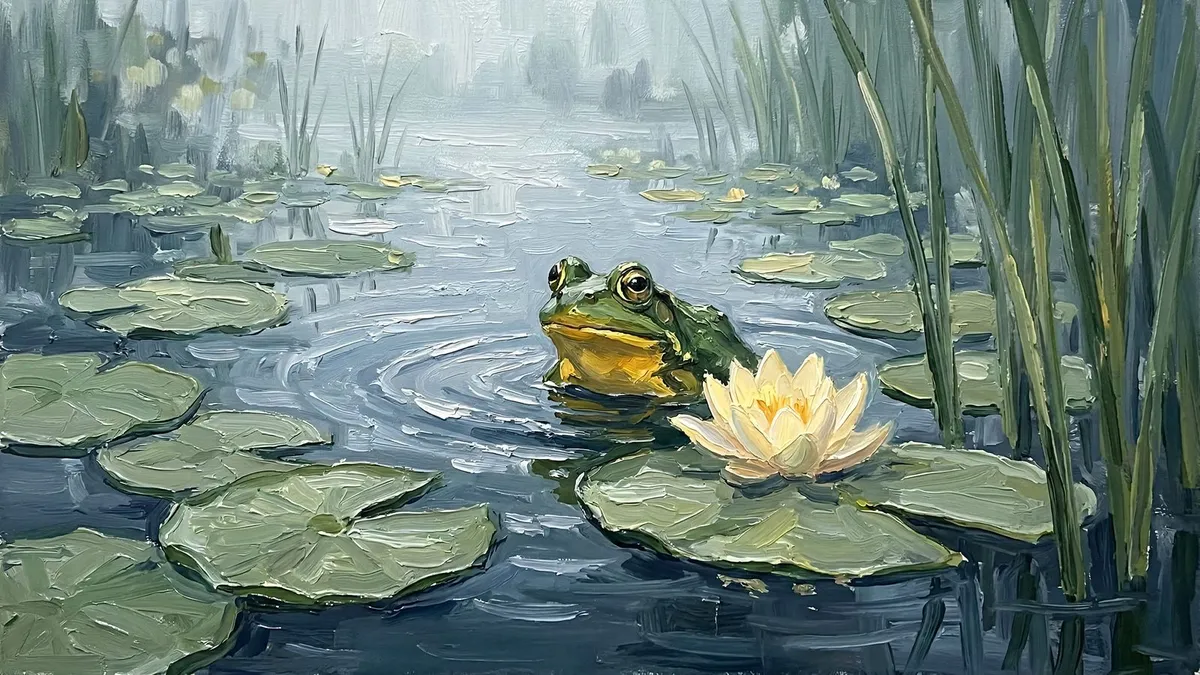 Vintage Frog Pond shown on your frame