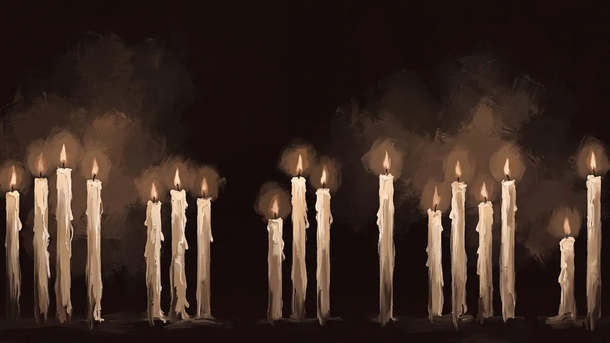 Moody Candle Row shown on your frame