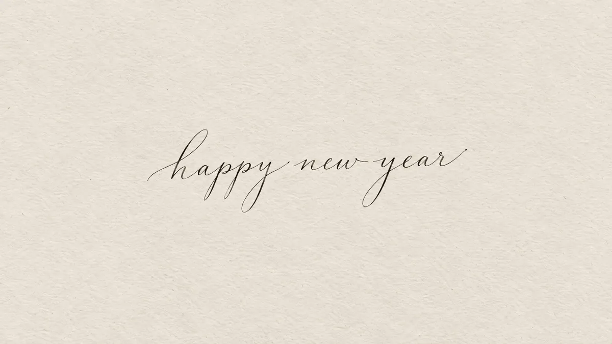 Happy New Year Calligraphy shown on your frame