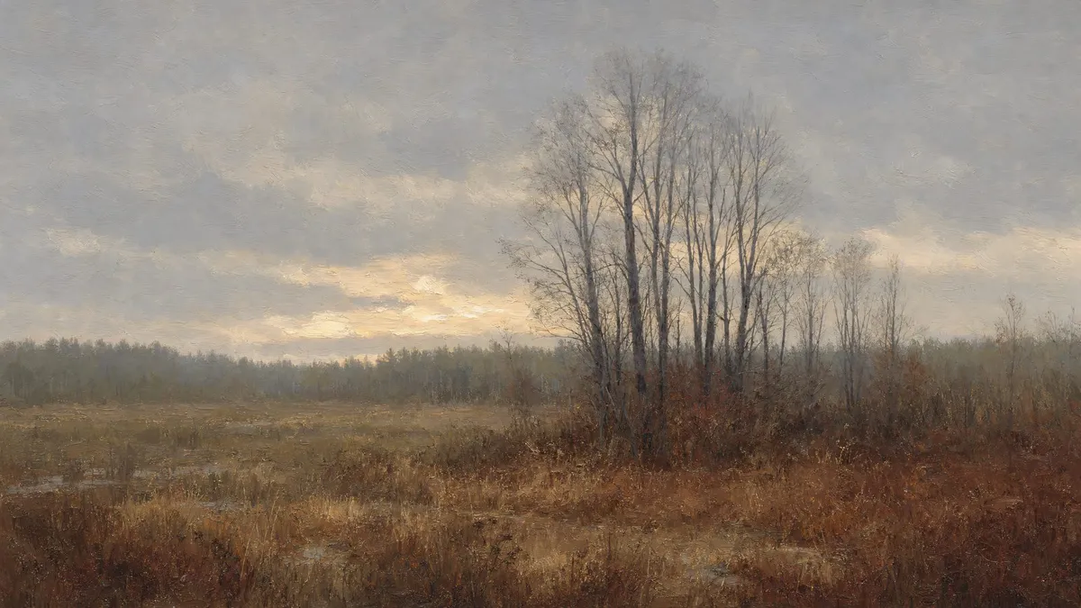 Moody Autumn Treeline shown on your frame