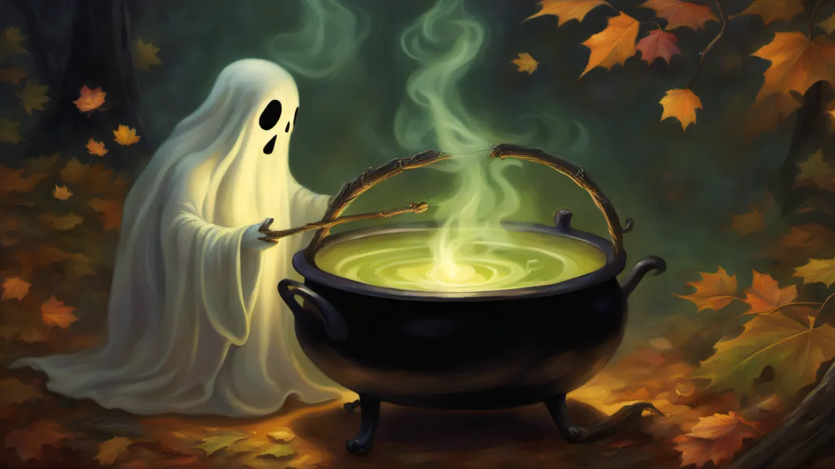 Moody Witch Cauldron Ghost Set