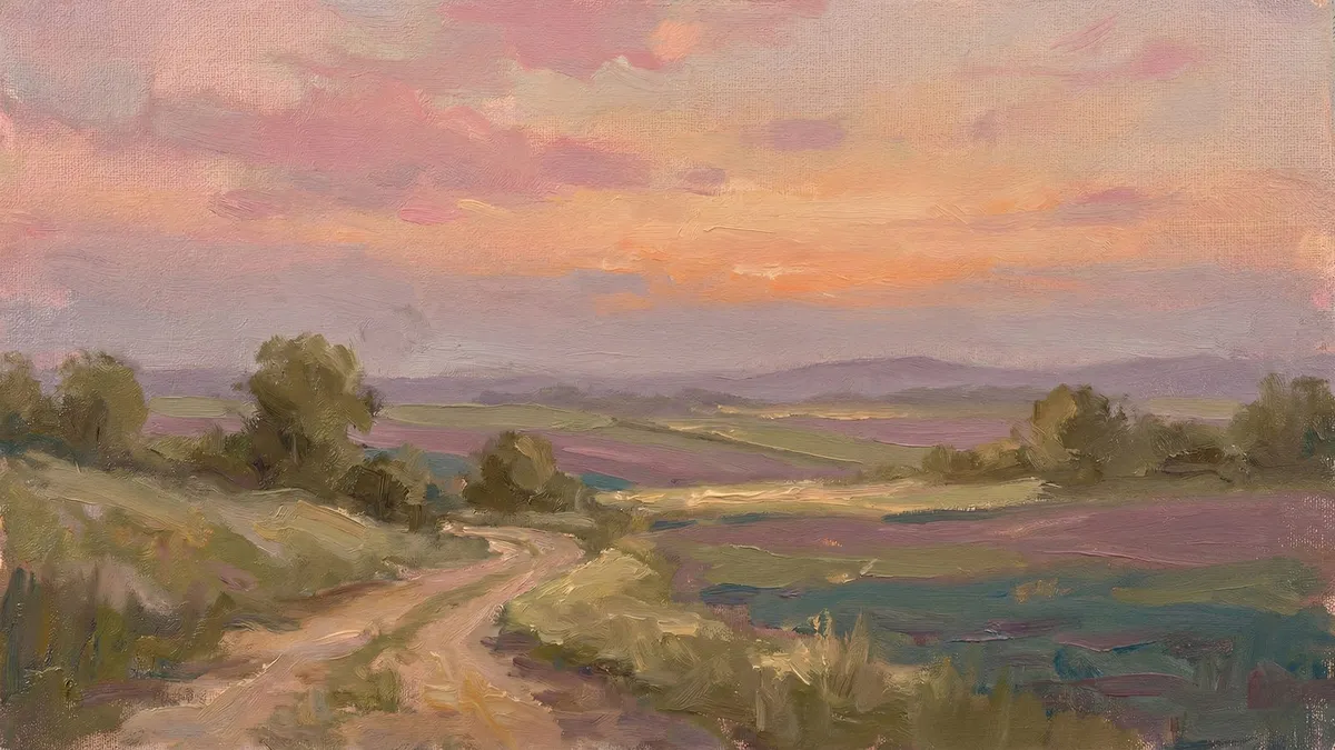 Sunset Countryside shown on your frame