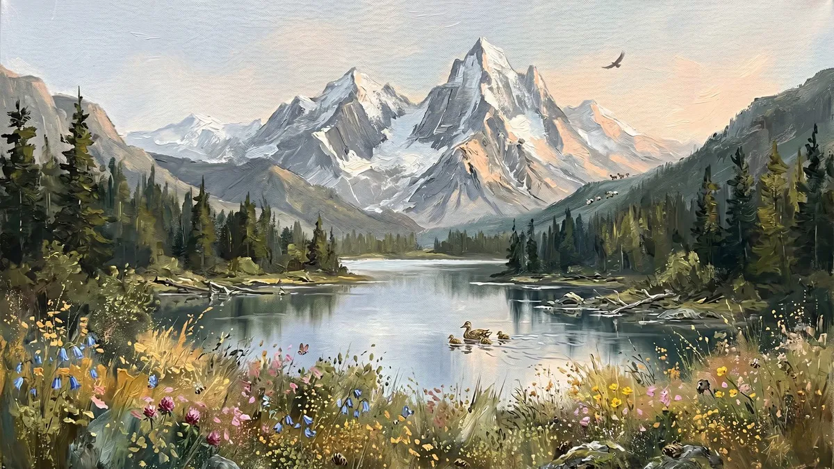 Mountain Lake shown on your frame