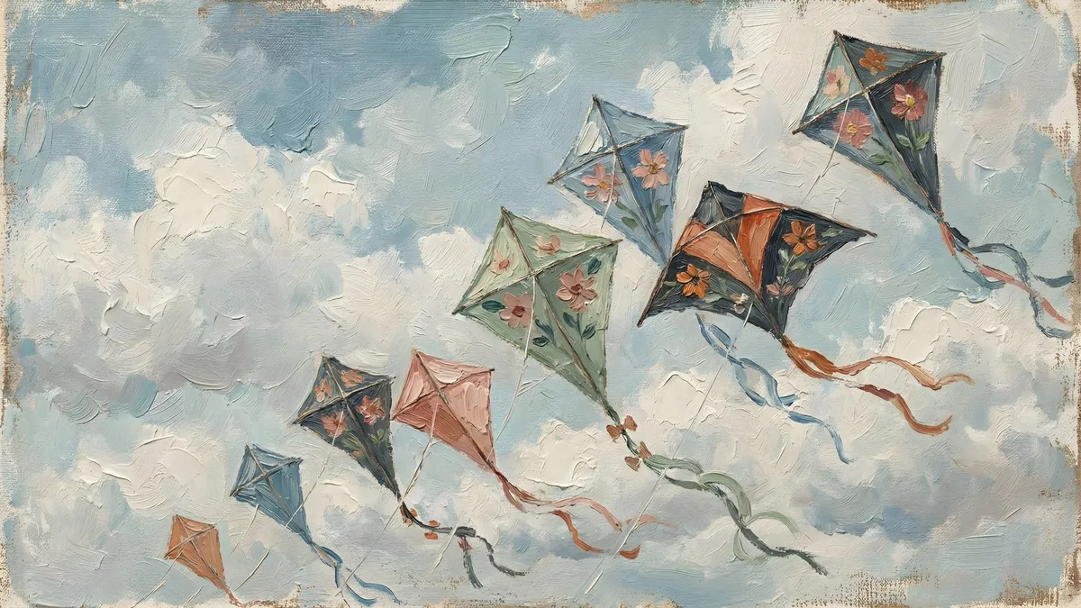 Floral Kites shown on your frame