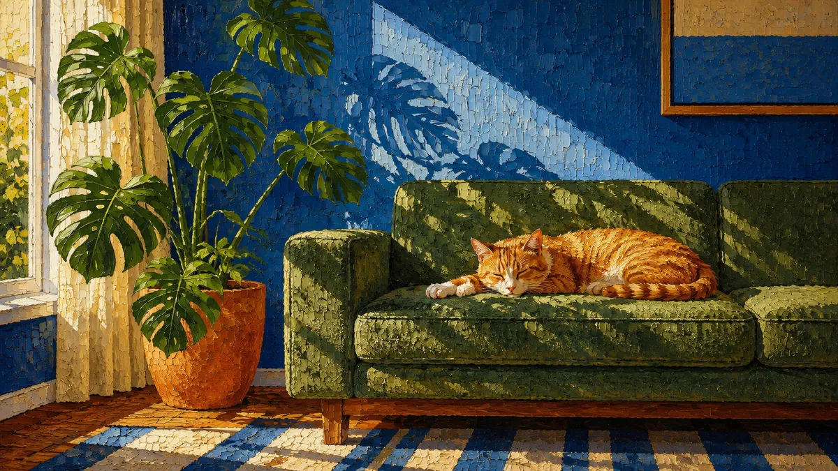 Sleeping Cat shown on your frame