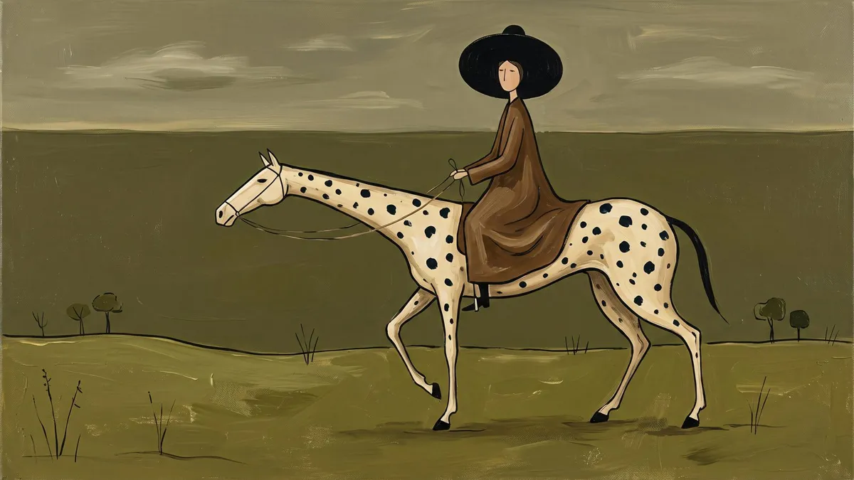 Folk Spotted Horse Rider shown on your frame