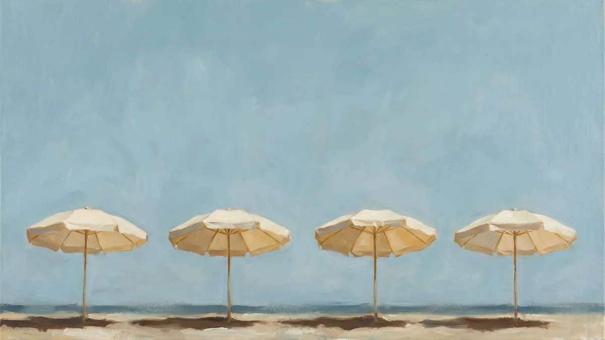Summer Beach Umbrellas shown on your frame
