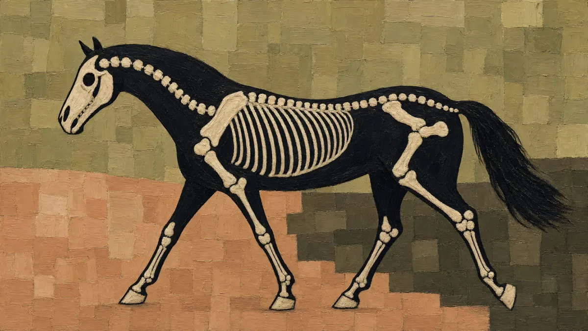 Vintage Horse Skeleton Anatomy shown on your frame