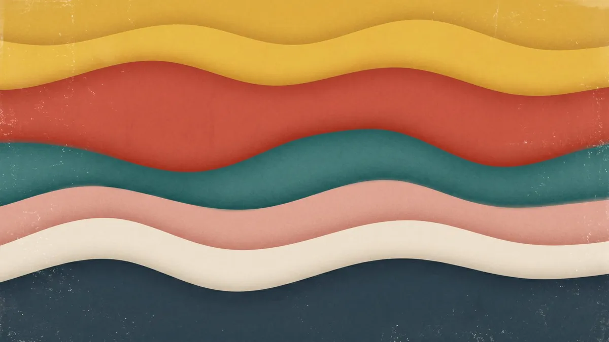 Retro Mid Century Wavy Layers shown on your frame