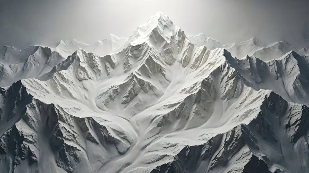 Sculptural White Mountain shown on your frame