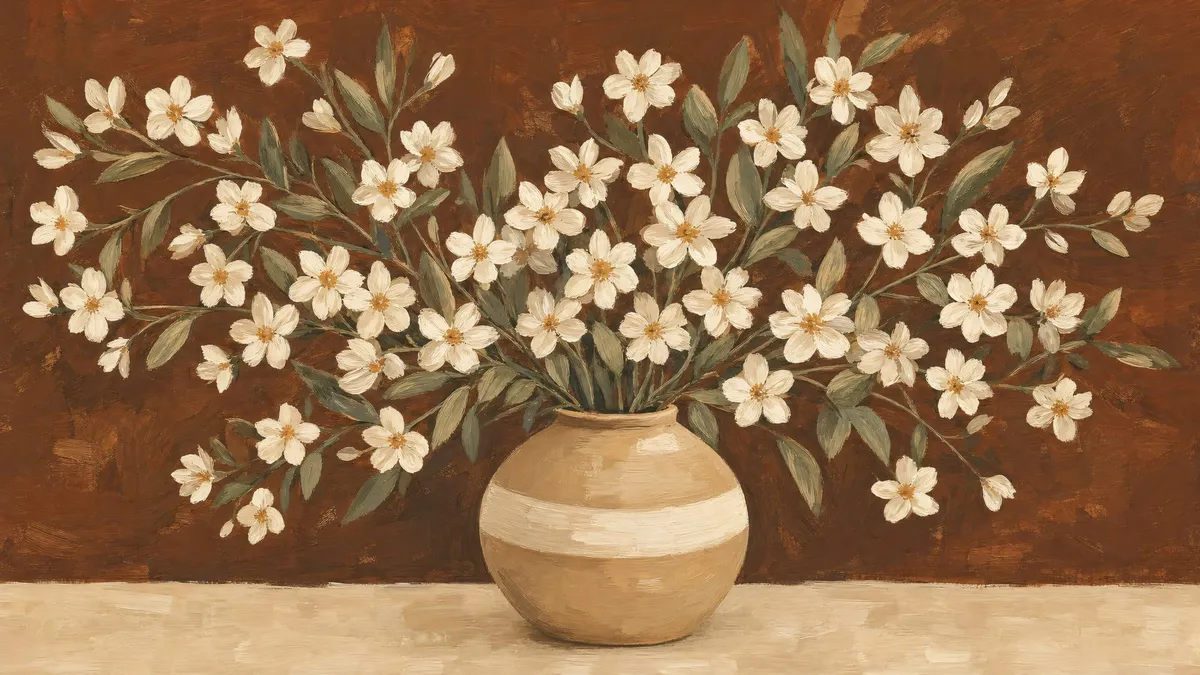 White Blossom Bouquet shown on your frame