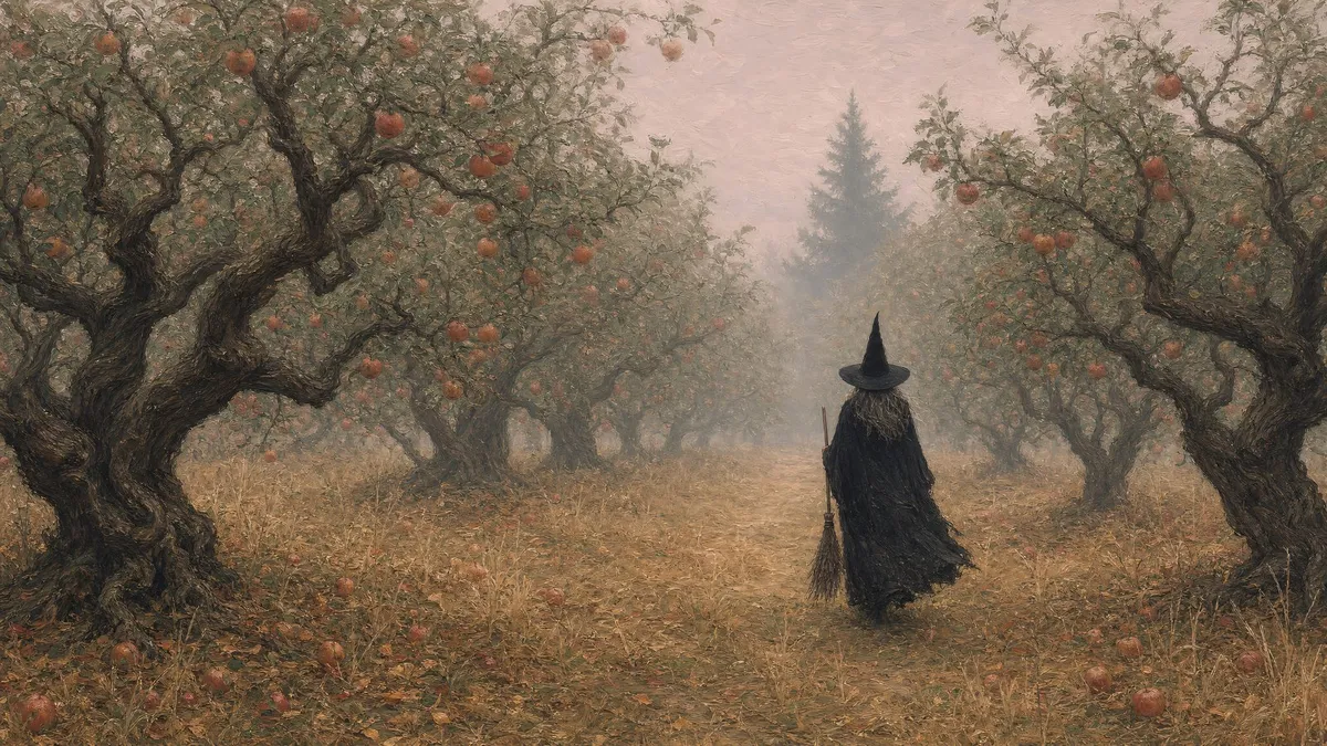 Witch Apple Orchard shown on your frame