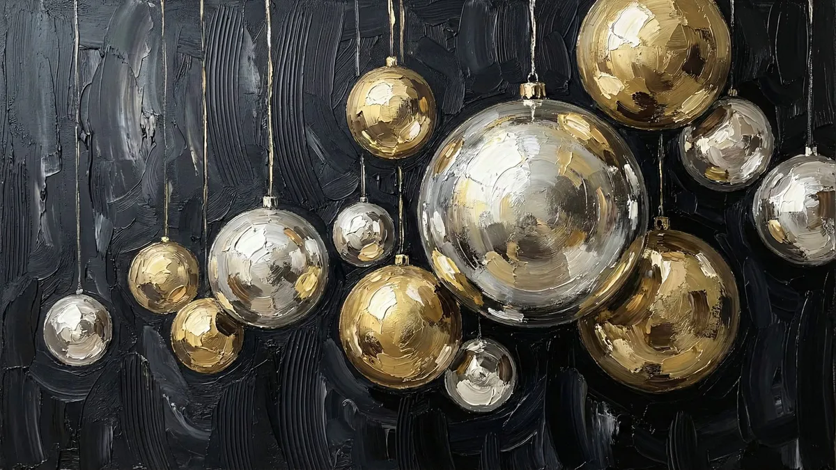 Gold Silver Ornaments shown on your frame