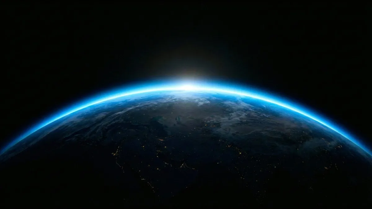 Space Earthrise Horizon shown on your frame